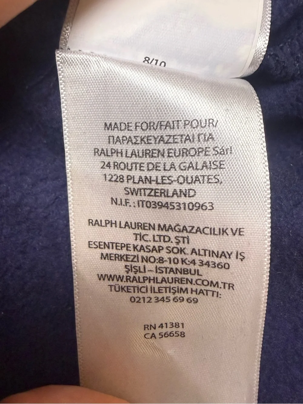 Polo Ralph Lauren Polo Bear Sailor Captain Hoodie Navy Fleece Pullover Medium